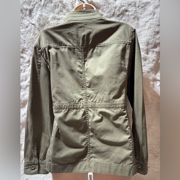 JCrew Boyfriend Utility Cargo Jacket Olive Green medium 100%cotton.Megan Markel - Picture 8 of 16